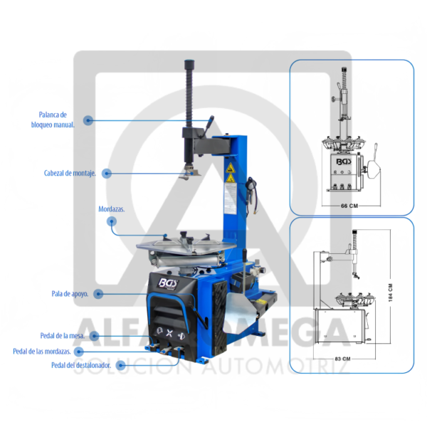 BGS 845810-MX DESMONTADORA DE LLANTAS 10" A 24"